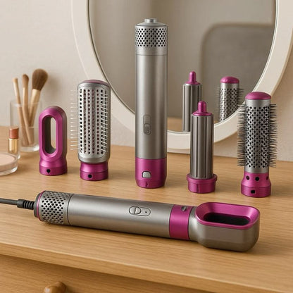 💇‍♀️ Cepillo 5 en 1 – Seca, Alisa y Da Volumen en Minutos