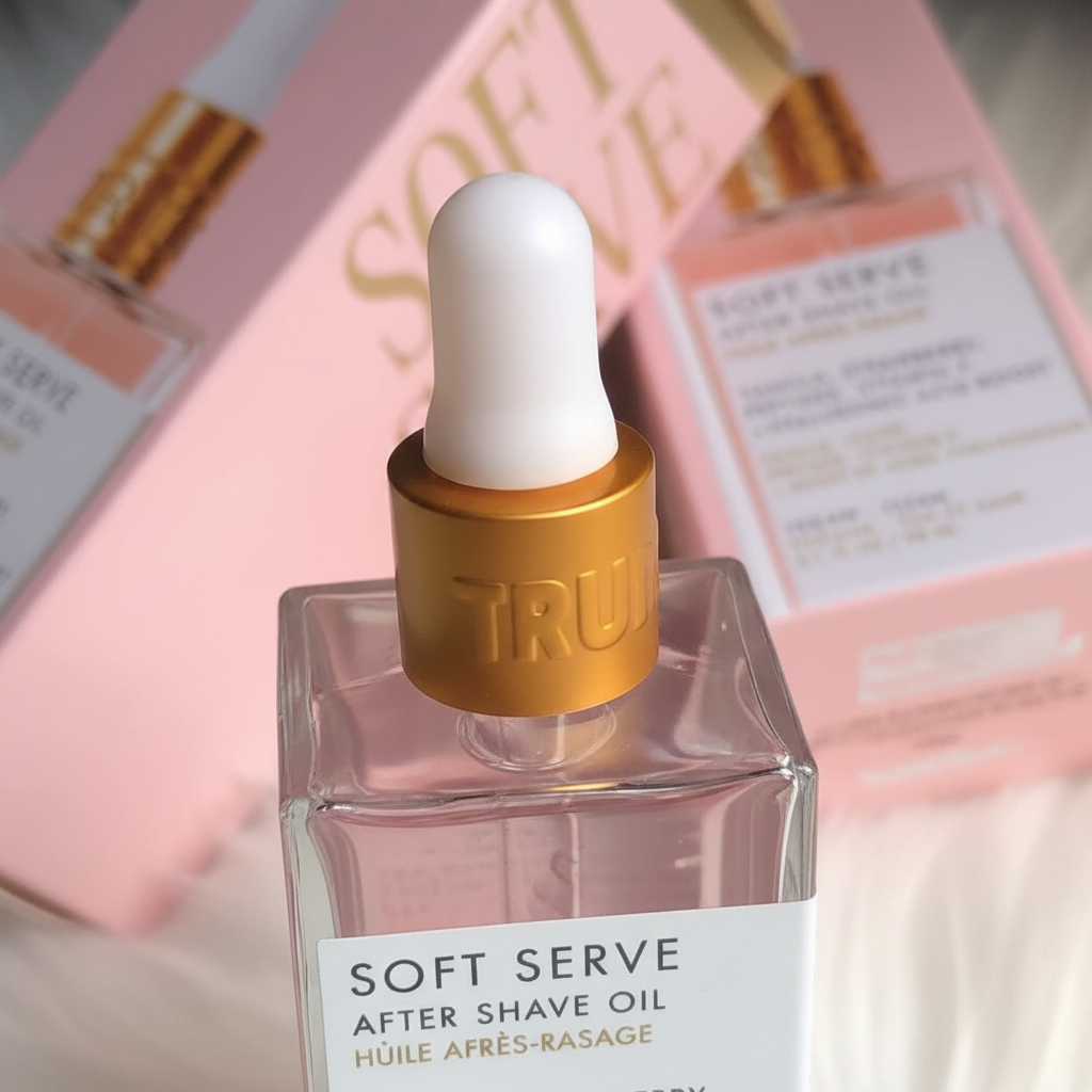 Truly After Shave Serum de fresa en diferentes ángulos