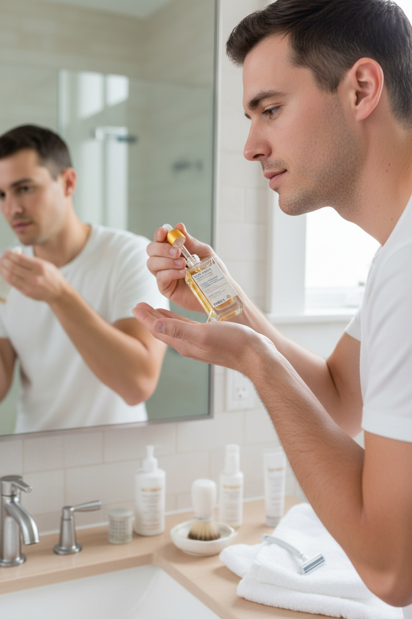 Aplicación de serum después del afeitado