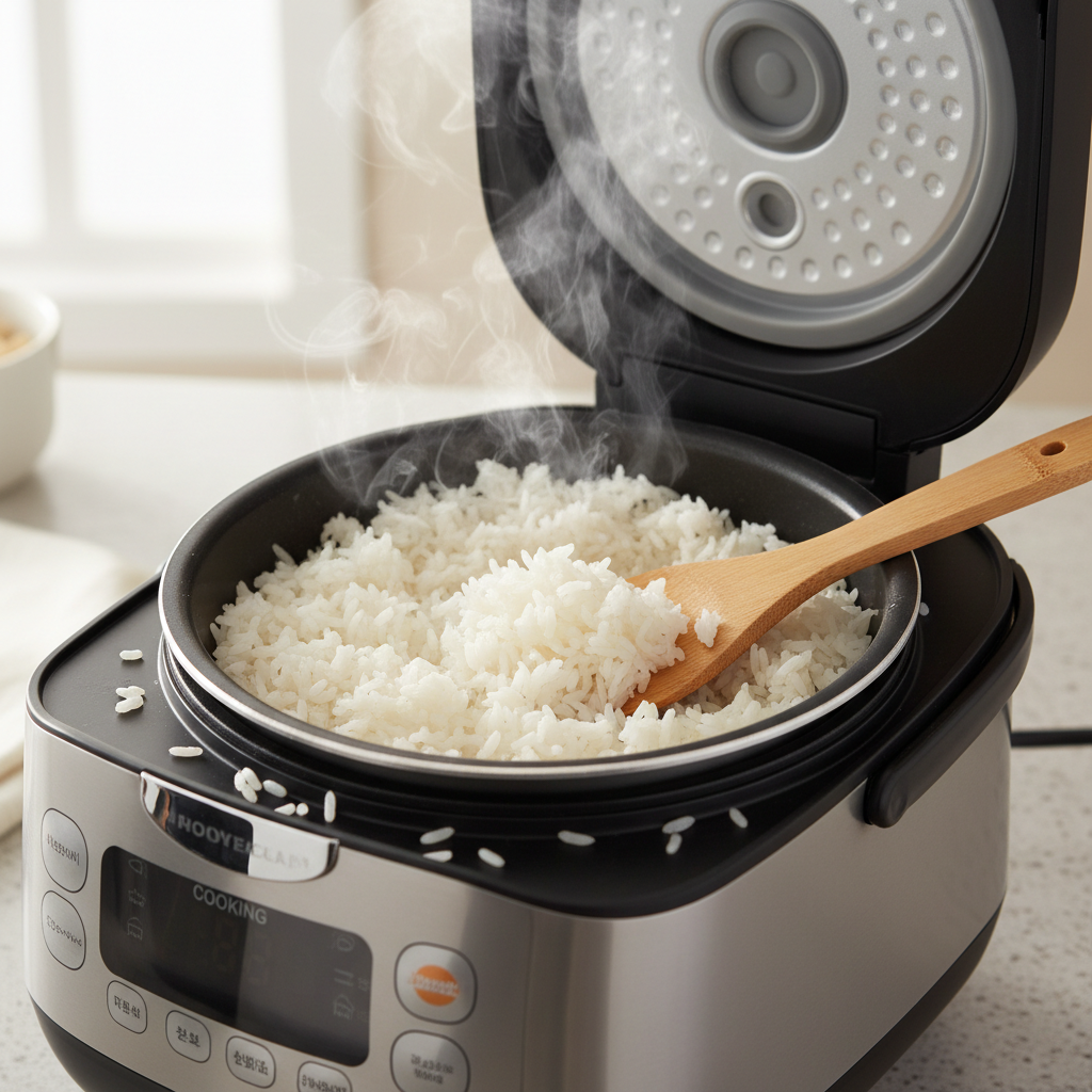 Arroz perfectamente cocido en olla antiadherente