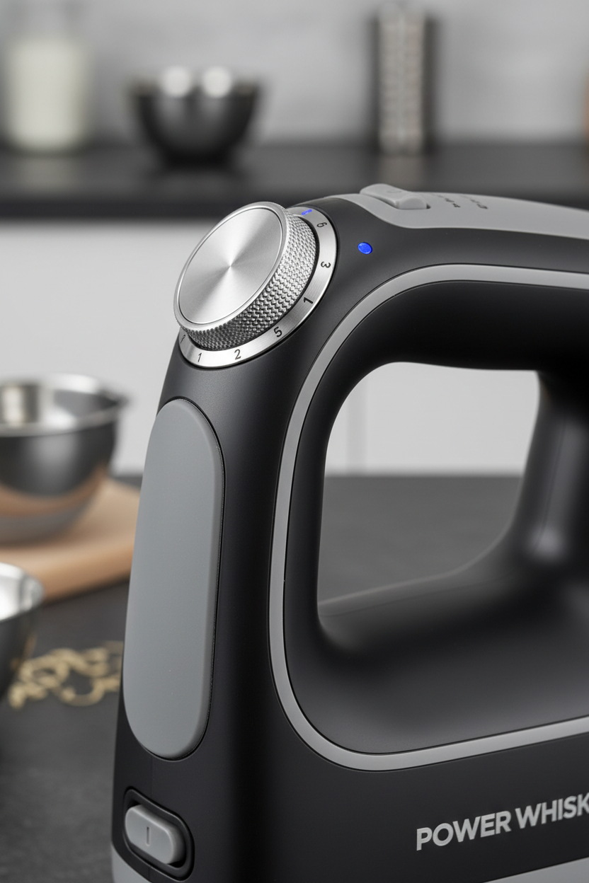 Control de velocidades y mango ergonómico de batidora