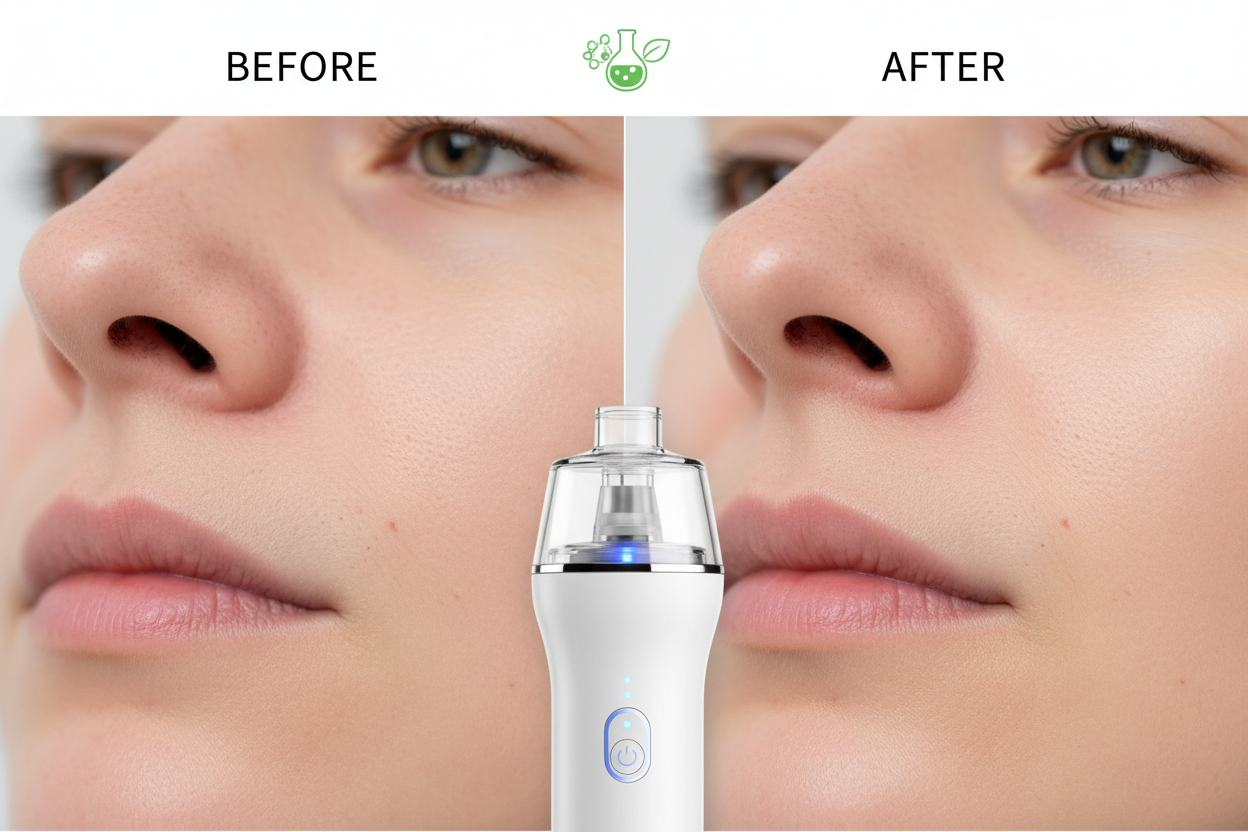 Resultados de limpieza facial con extractor