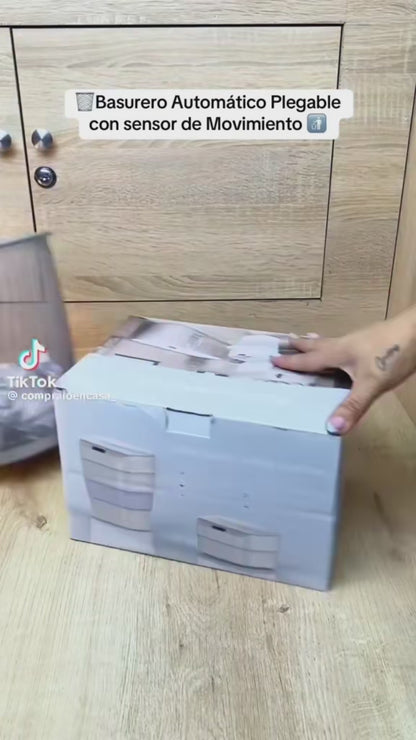 🗑️ Basurero Inteligente Plegable con Sensor - Se Encoge para Ahorrar Espacio